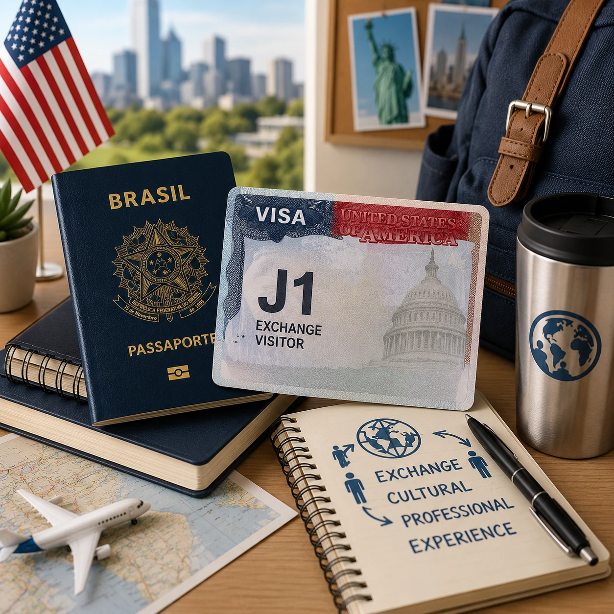 Brasileiro com visto J1 em intercâmbio nos Estados Unidos